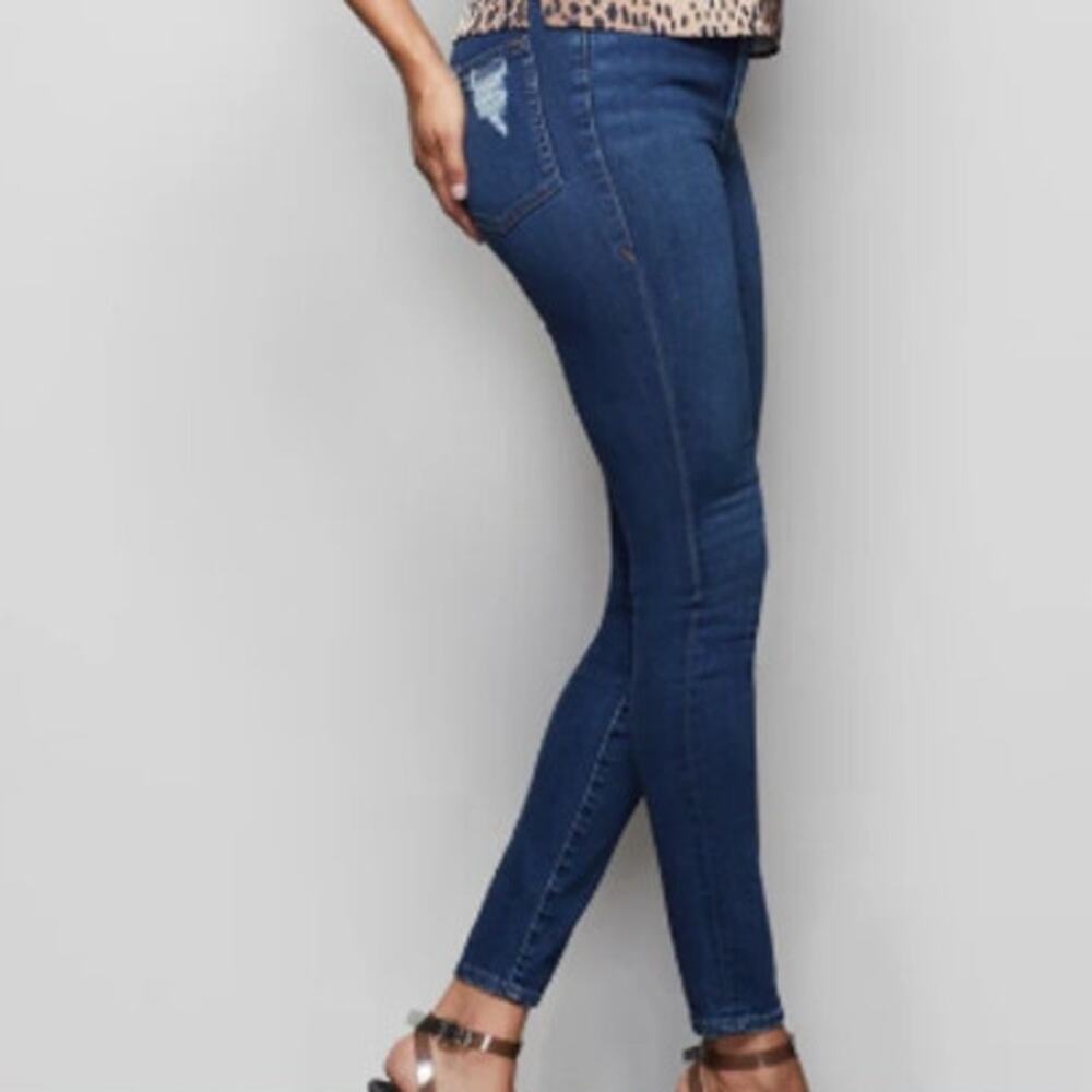 Good American Good Waist Extreme V Skinny Jeans Blue 346 Womens Size 4/27